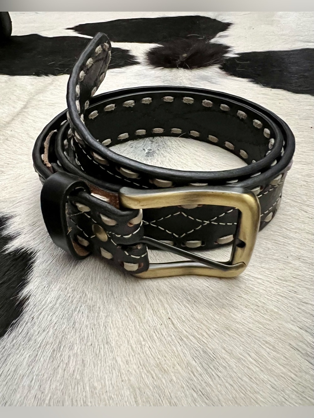 Classic Black Buckstich Belt